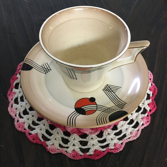 W R Midwinter Art Deco Porcelain Teacup & Saucer - Picture 2 of 12